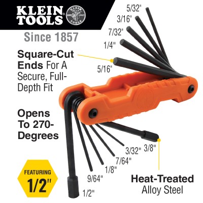 Klein Pro Folding Hex Key Set